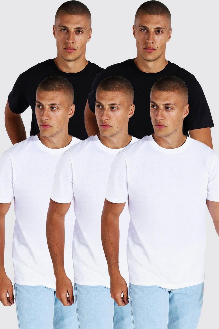 Multi 5 Pack Basic Crew Neck T-shirt image number 1