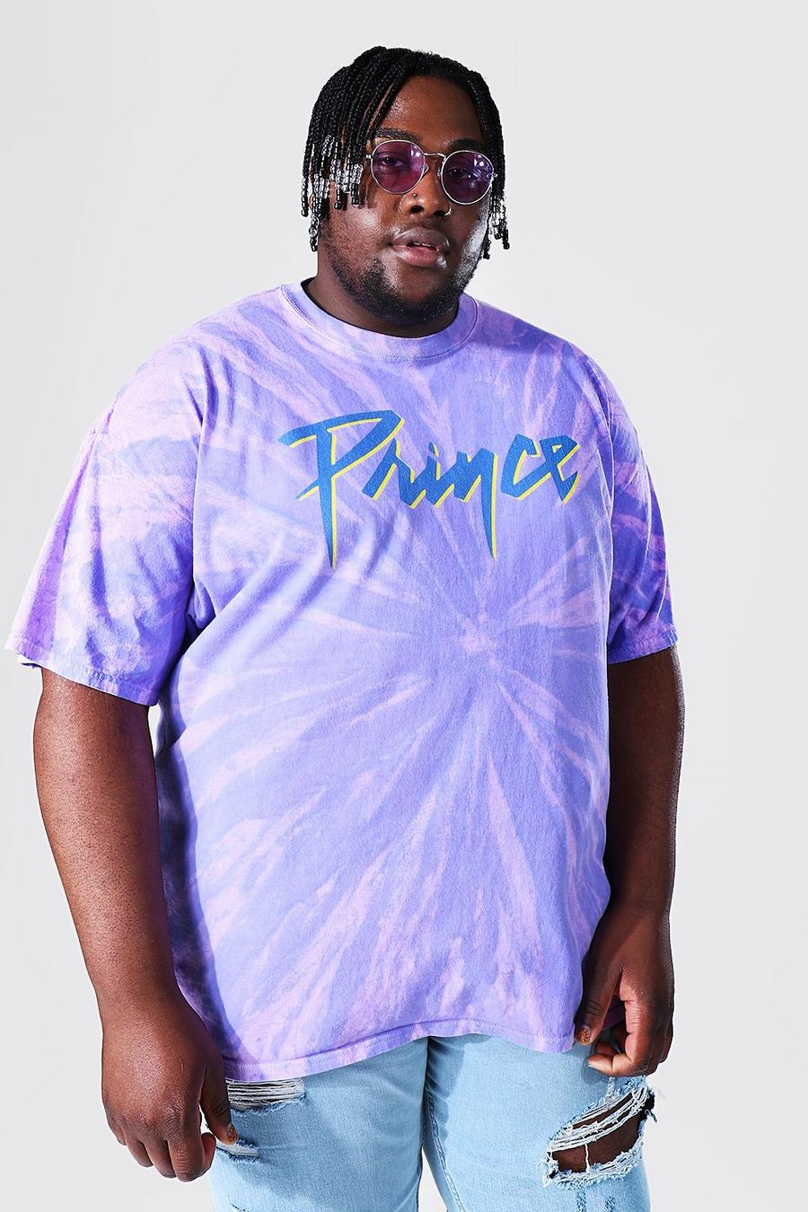 Purple Plus Size Prince Tie Dye License T-shirt image number 1