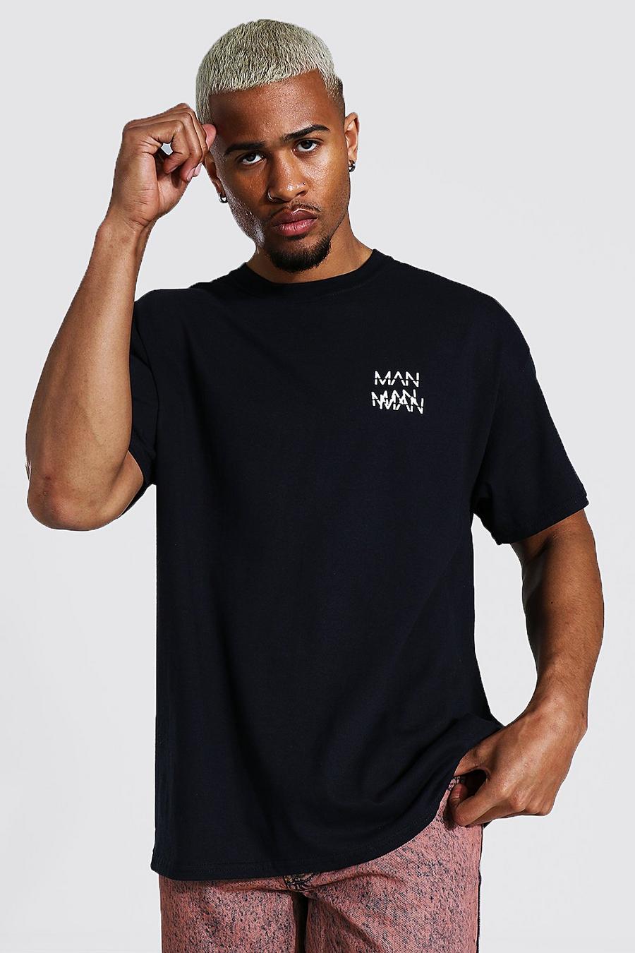 Übergroßes T-Shirt mit Original Man Logo, Schwarz image number 1