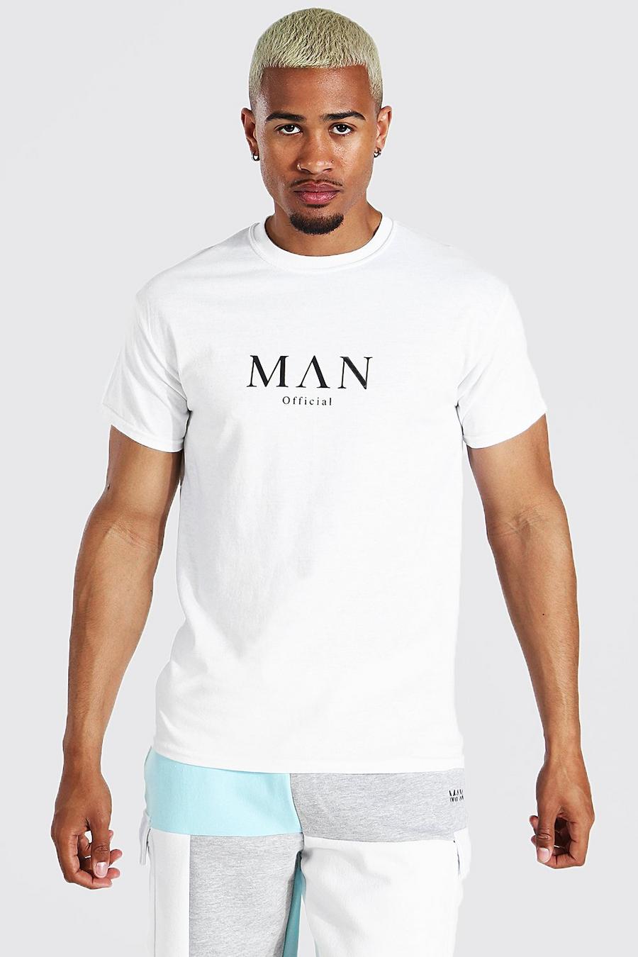 Man Roman Crew Neck T-Shirt, White image number 1