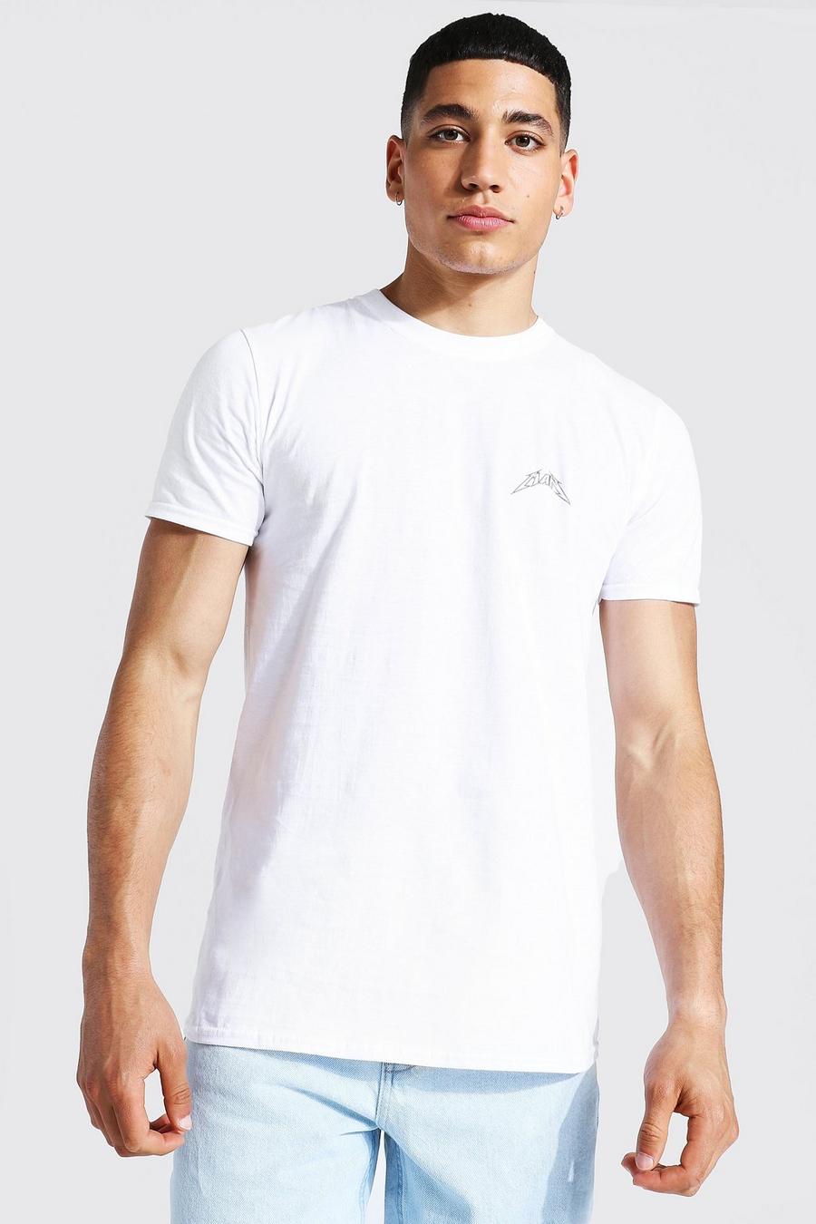 Man Grafik Logo Crewneck T-Shirt, White image number 1