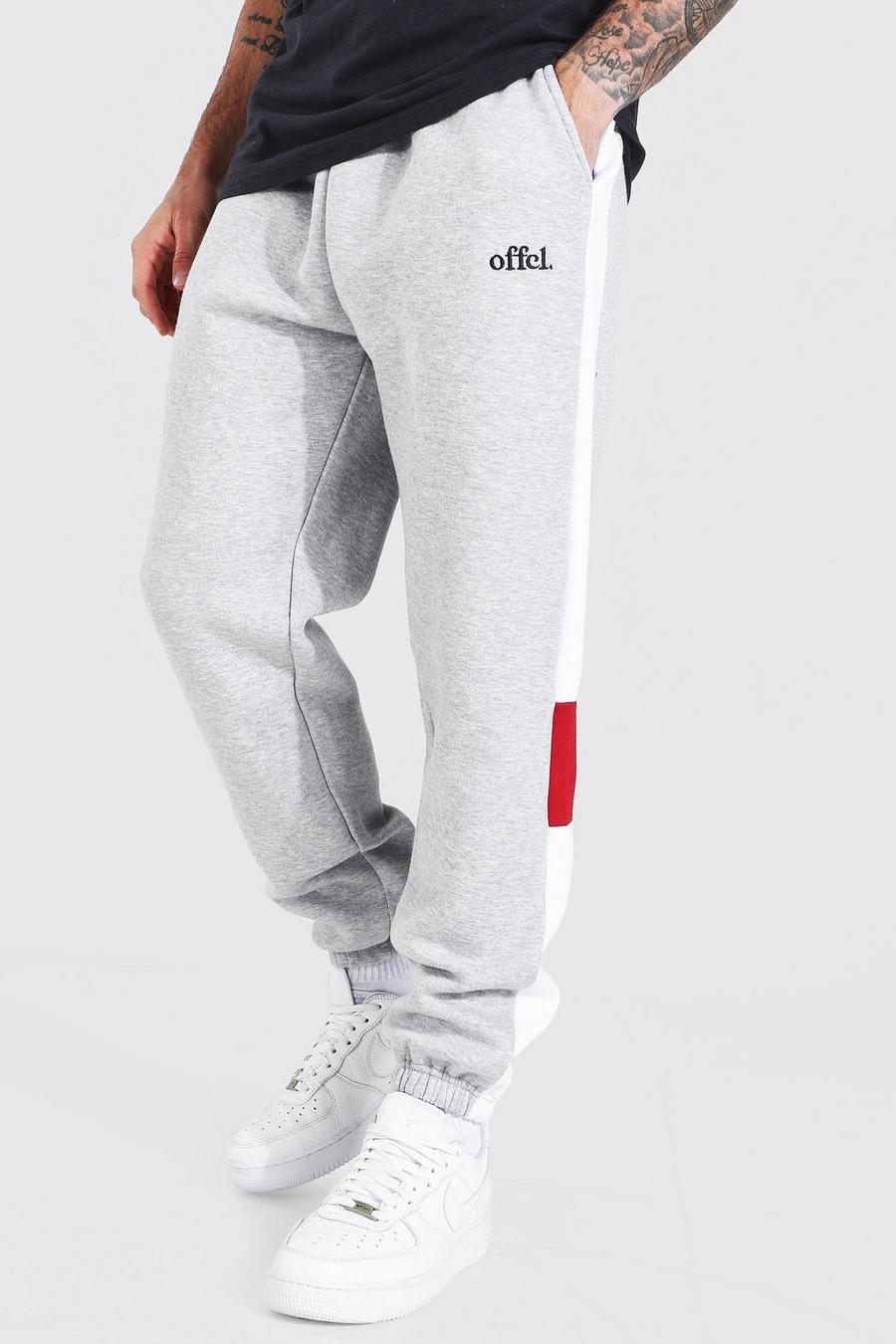 Red Regular Fit Official Colour Block Joggers image number 1