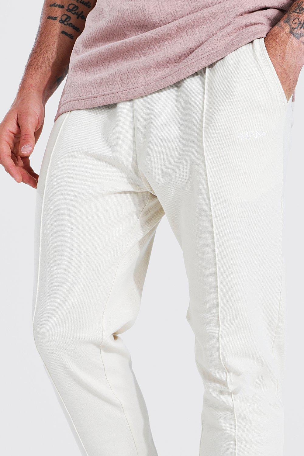 Cream slim fit joggers hotsell