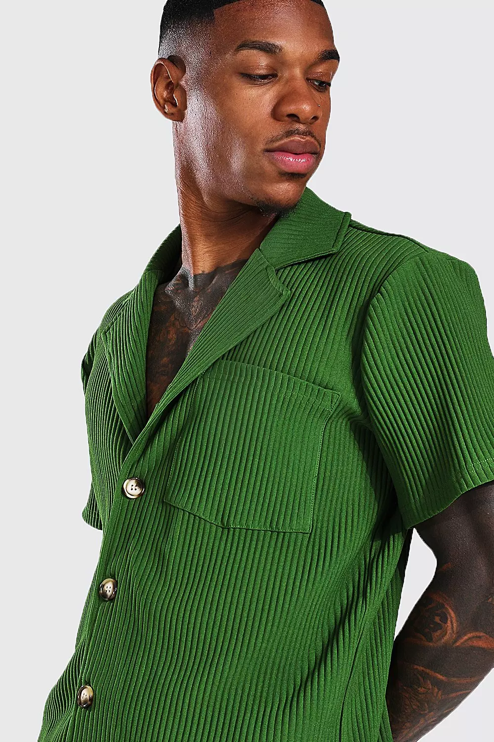 Pleated Shirt - Green