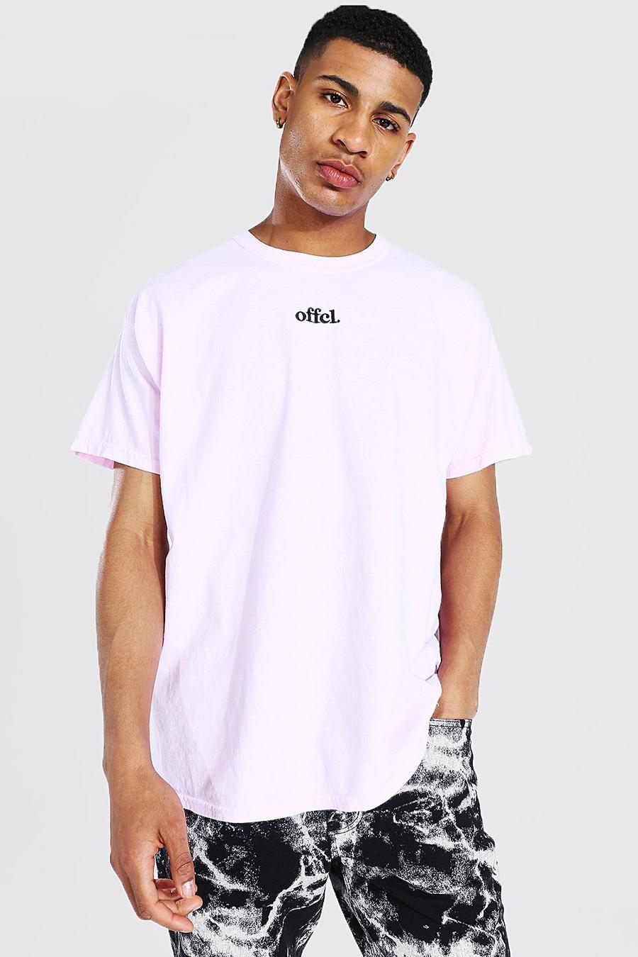 Light pink Oversized Offcl Man Overdye T-shirt image number 1