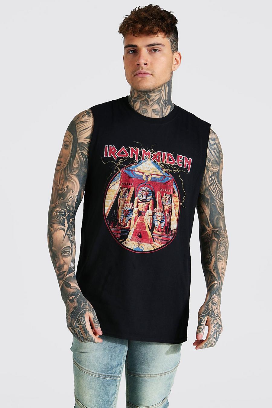 T-shirt sans manches oversize officiel Iron Maiden, Black image number 1