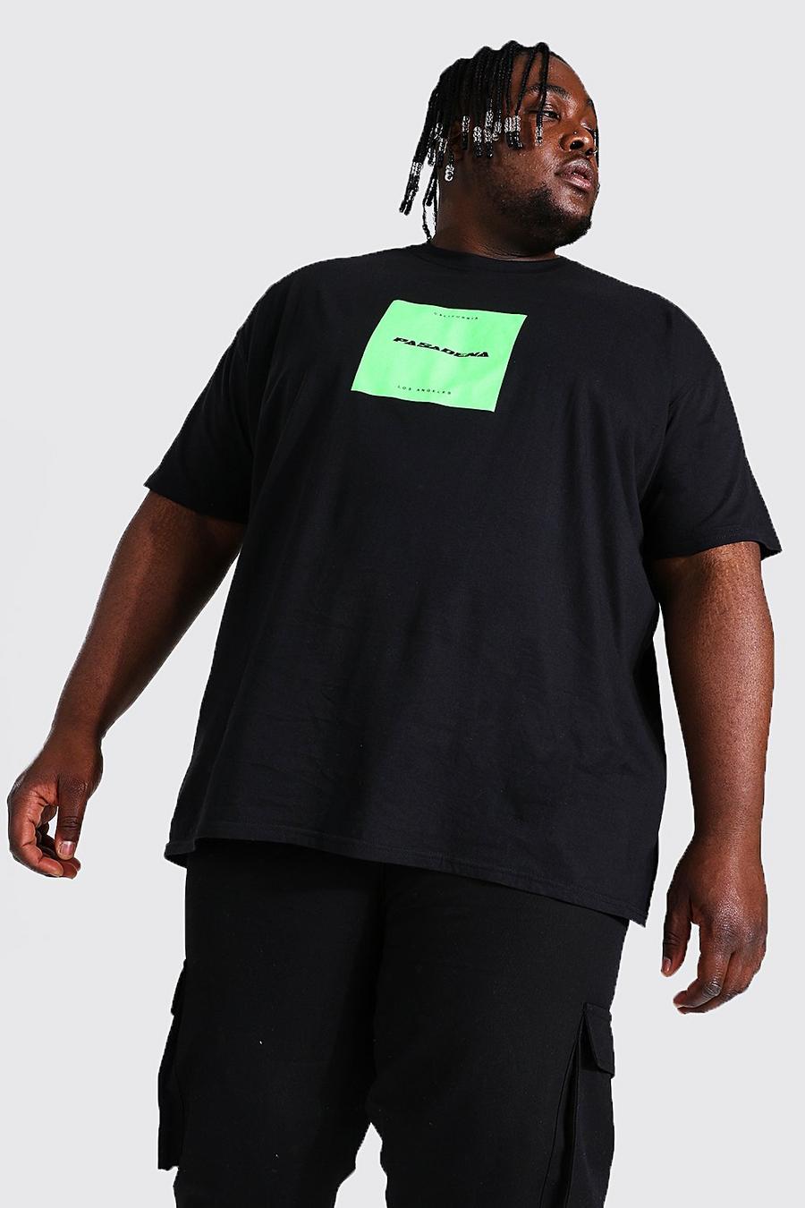 Plus Size T-Shirt mit Pasadena Print , Black image number 1