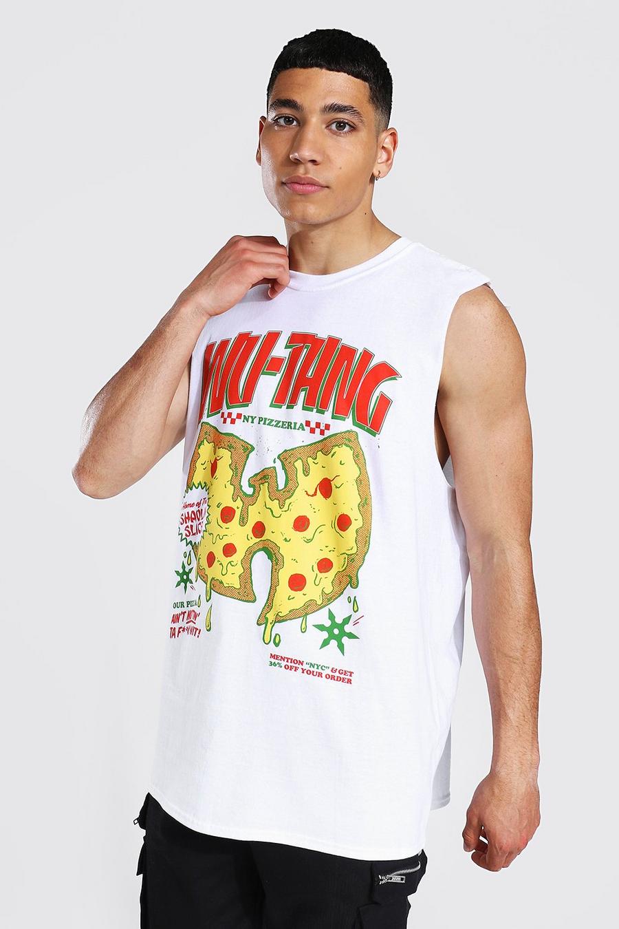 White Oversized Wu-tang Clan License Tank image number 1