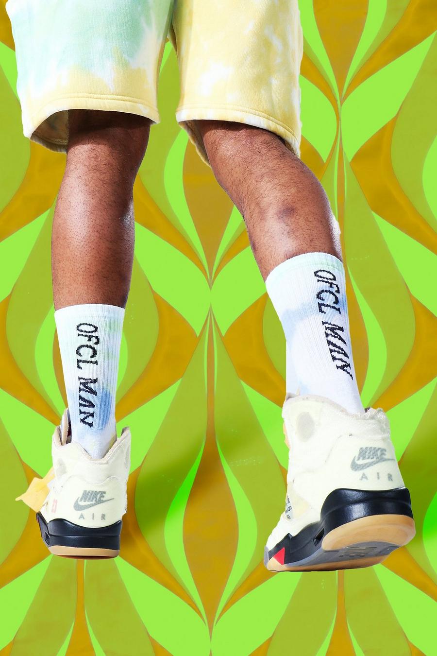 מולטי מארז 2 זוגות גרביים טאי-דאי עם עיטור Trippy Funk וכיתוב Ofcl Man image number 1