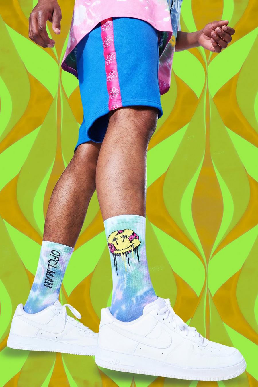 Purple Ofcl Man Trippy Funk Tie Dye Socks image number 1