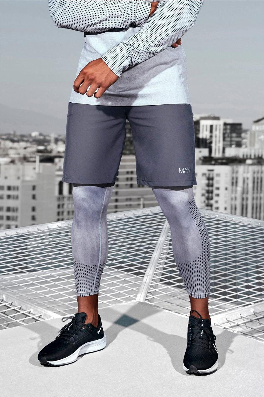 Grey Man Active Gym Ribbed Seamless Legging image number 1