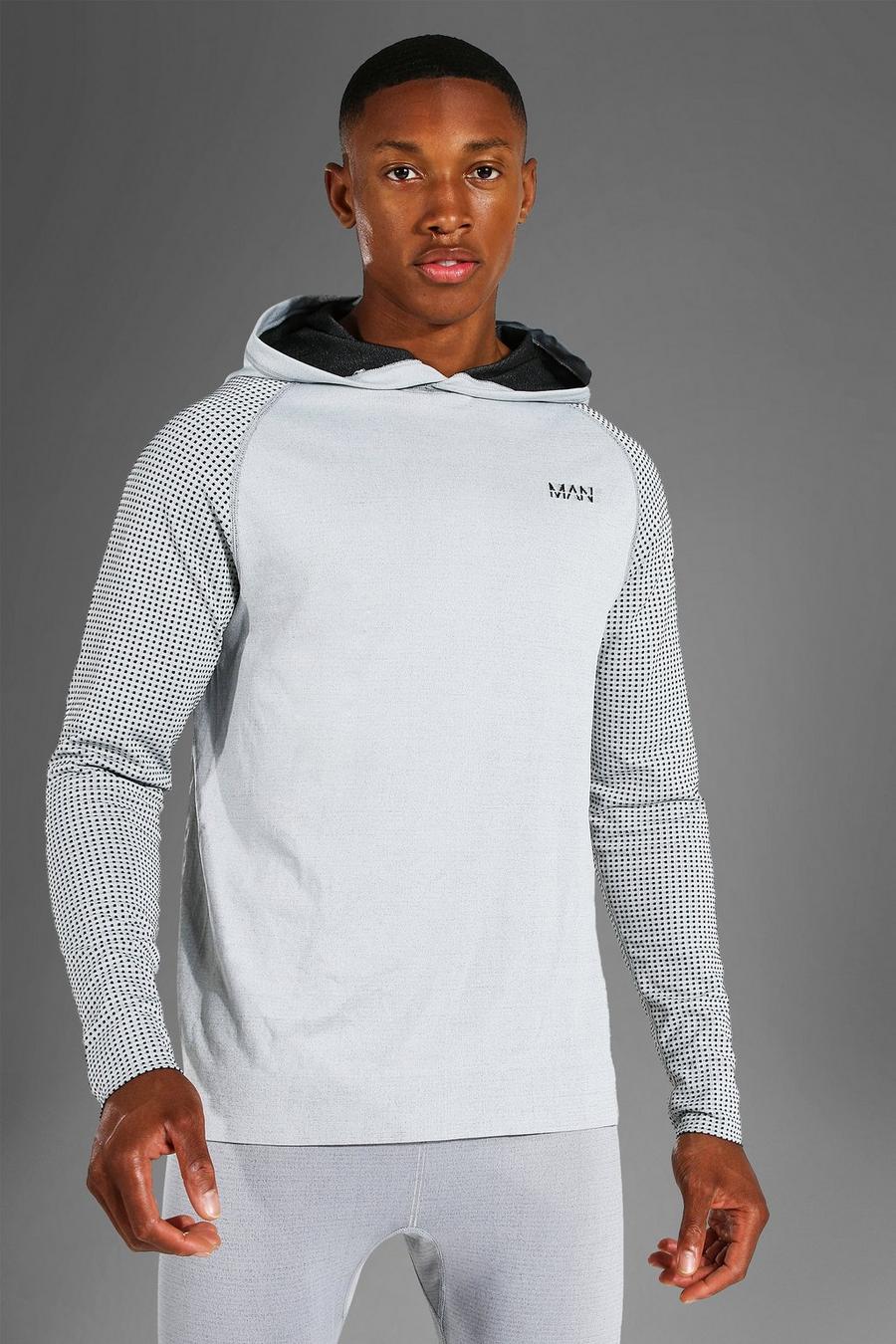 Grey Man Active Gym Muscle Fit Seamless Hoodie image number 1