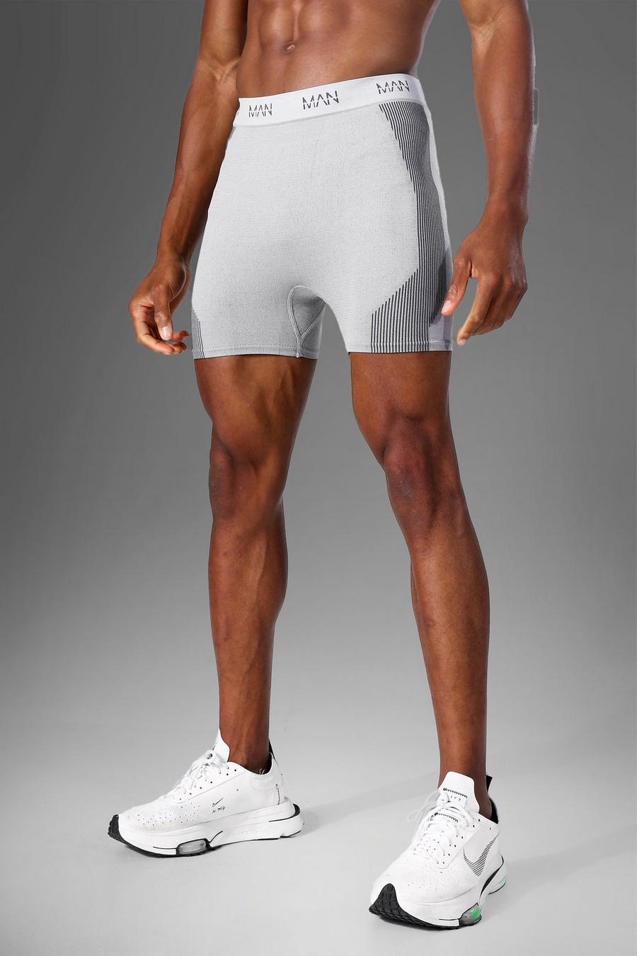 3er-Pack nahtlose gerippte Man Active Boxershorts, Grey image number 1