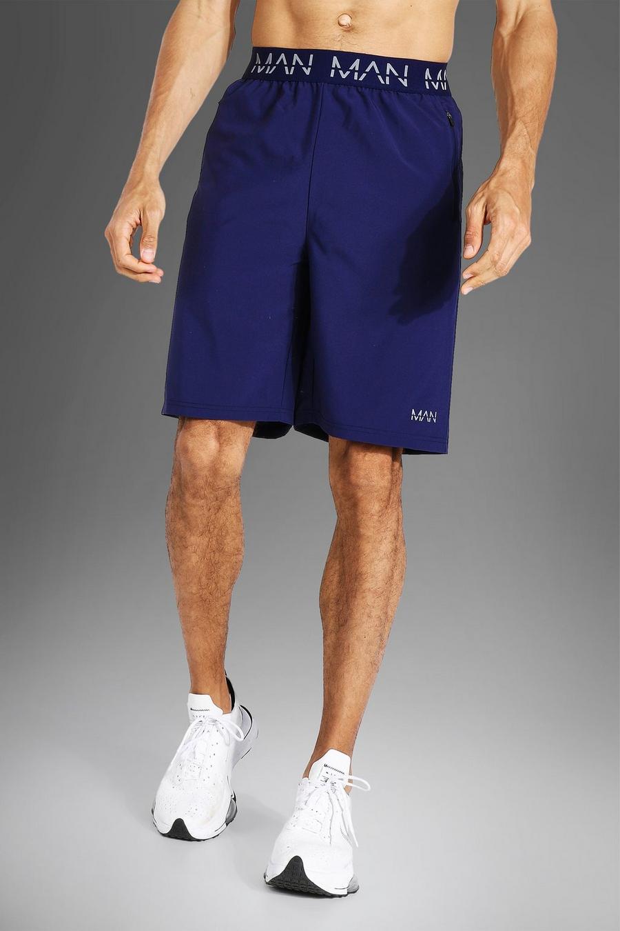 Navy Tall Man Active Gym Waistband Short image number 1