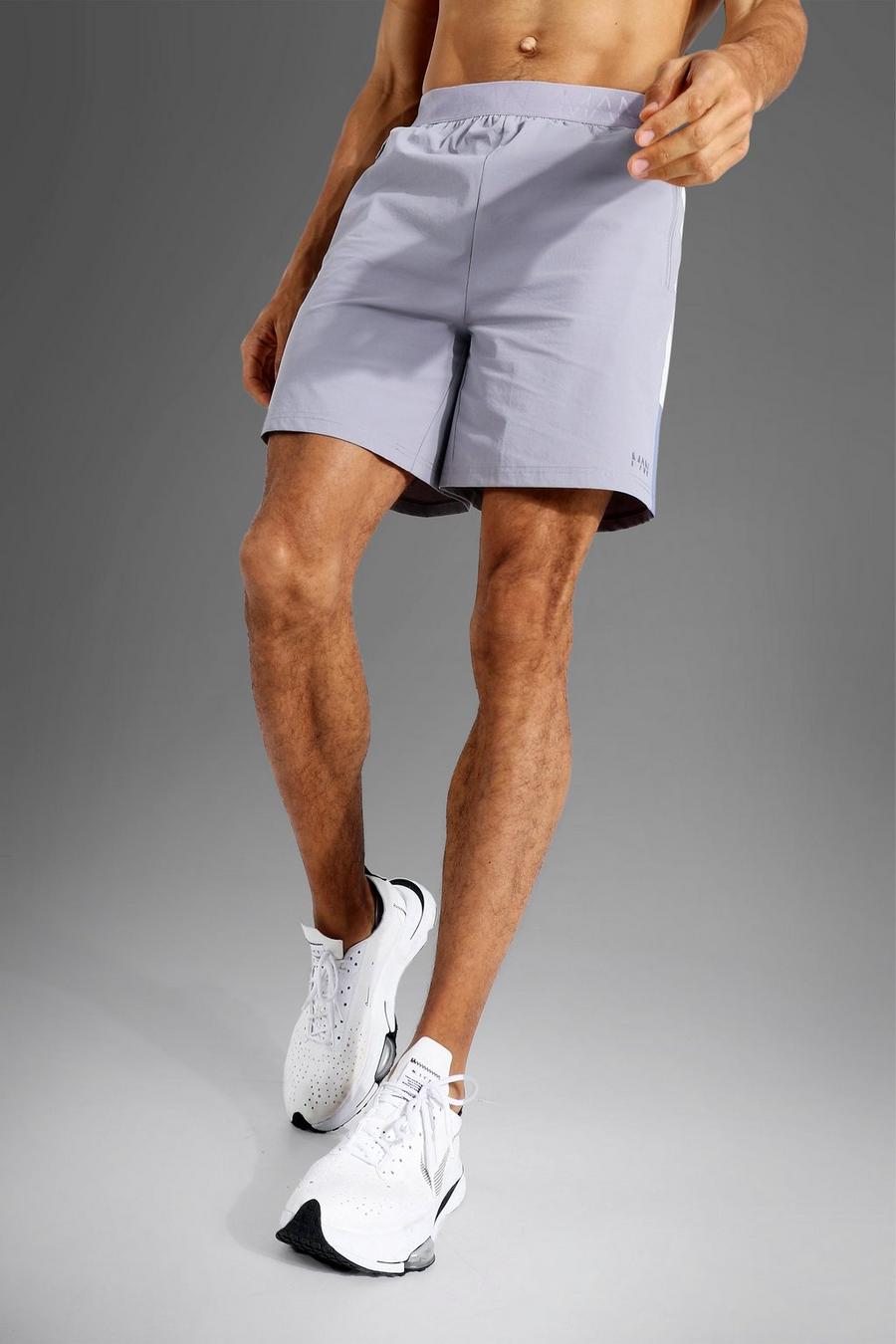 Grey Tall Lichte Man Active Shorts Met Zijpaneel image number 1
