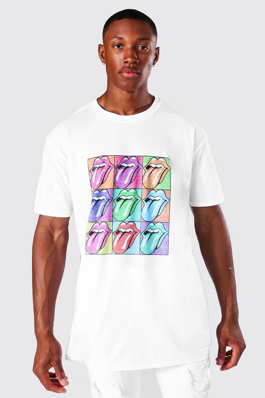 T-shirt oversize con stampa ufficiale dei Rolling Stones, Bianco image number 1