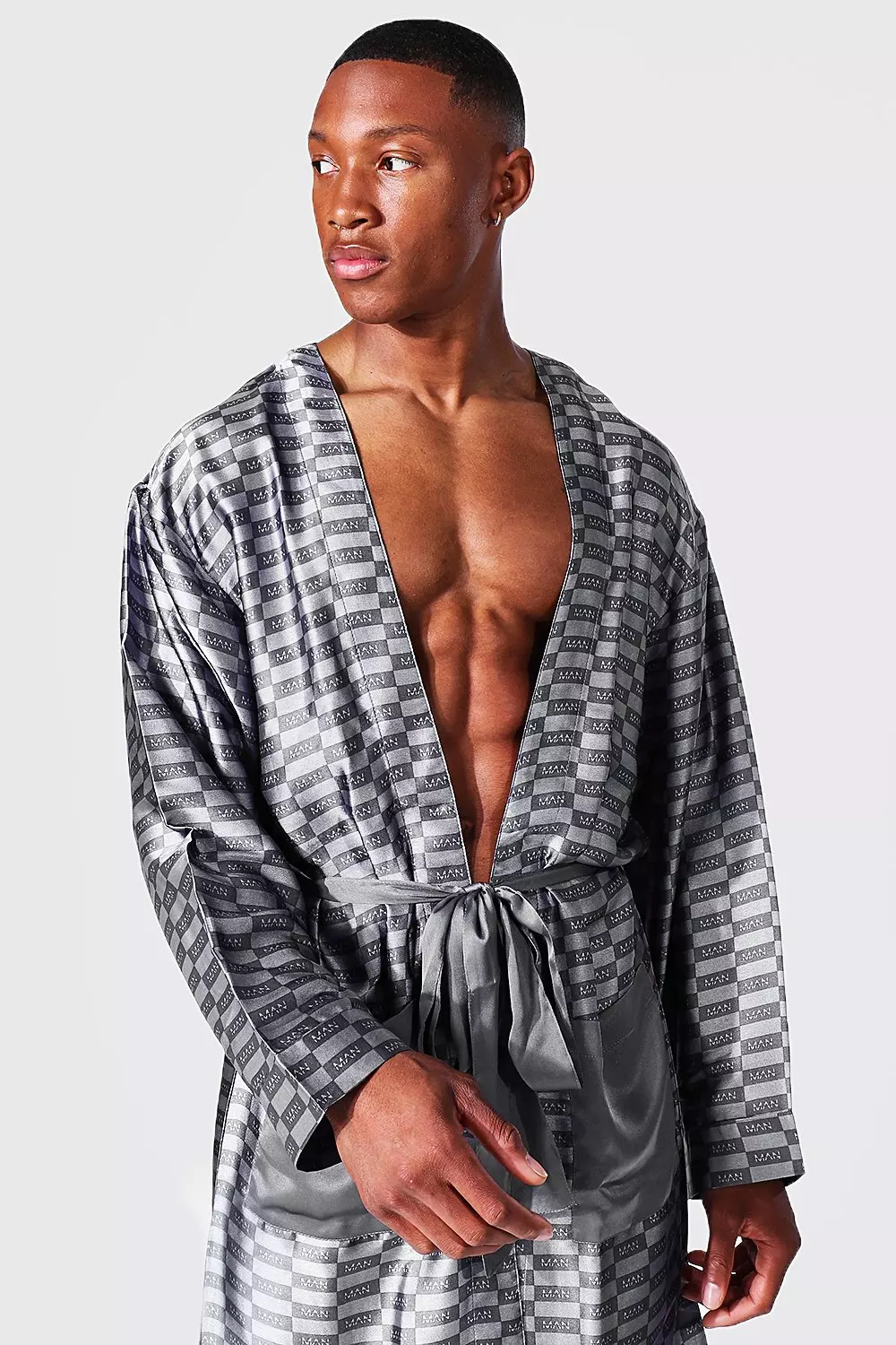 Grey Man Dash Satin Robe alternative image