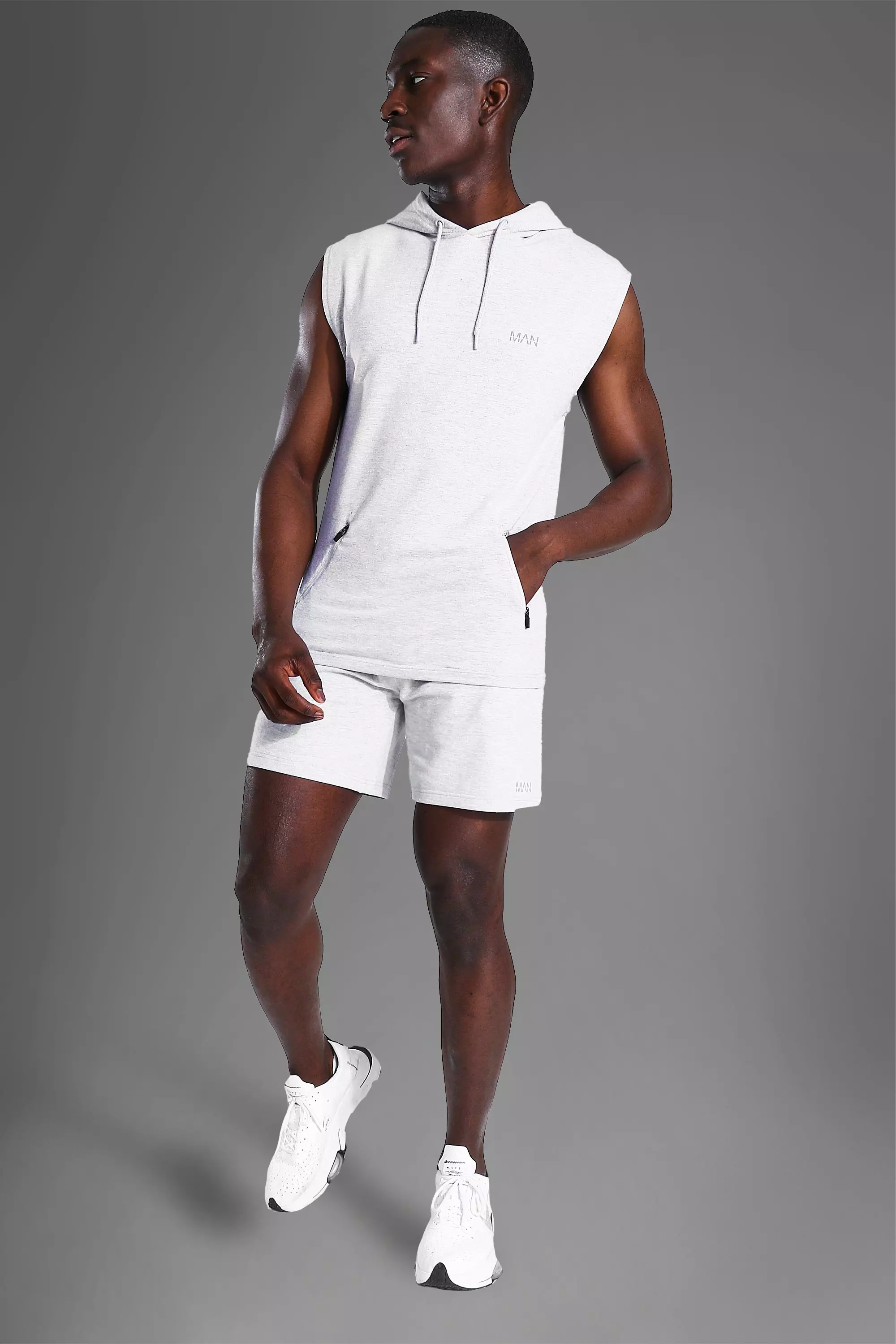 nike sleeveless hoodie white