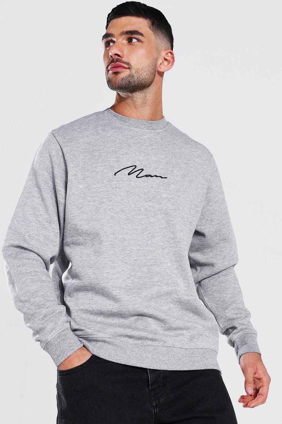 Grey marl Man Signature Regular Sweatshirt image number 1