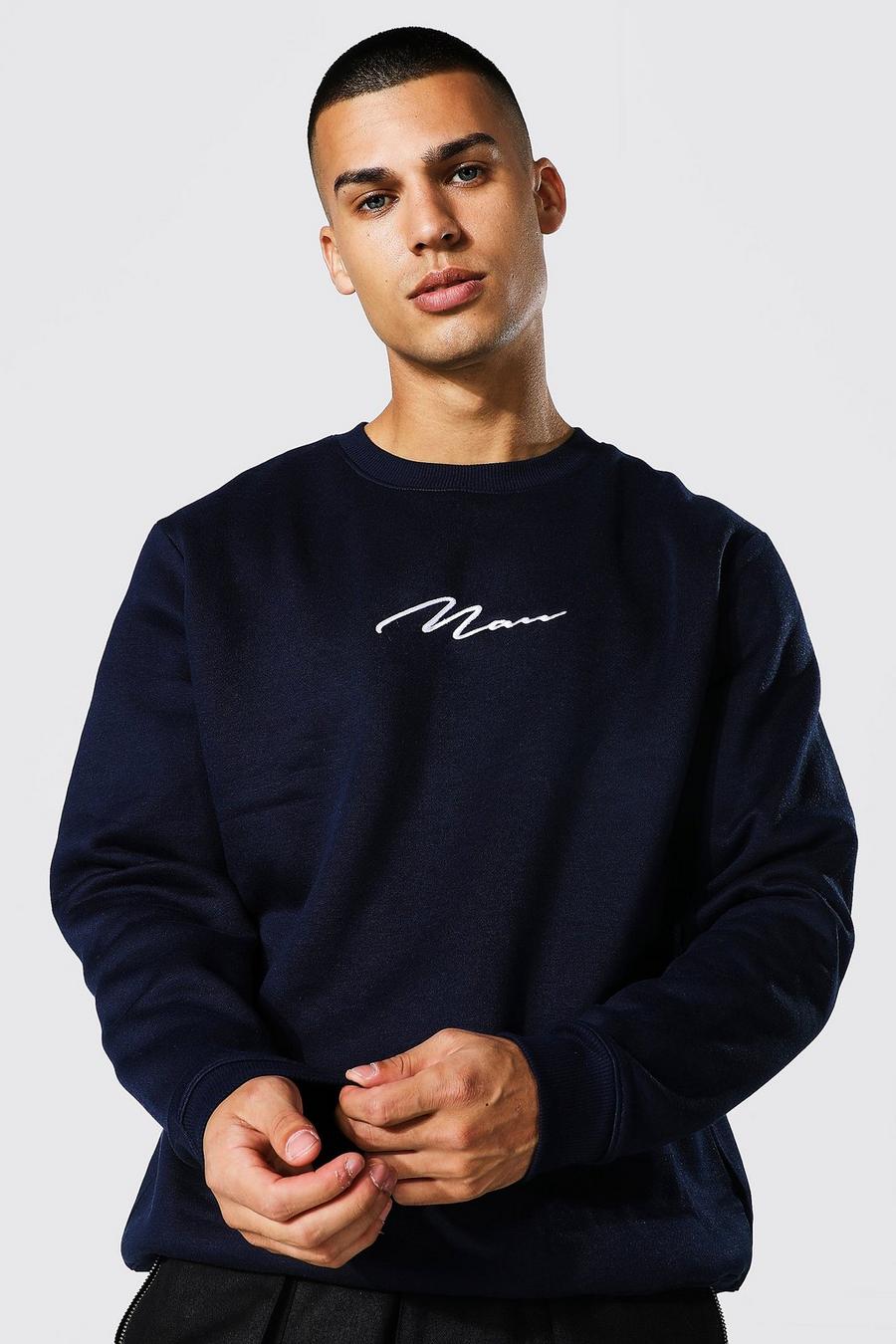 Navy Man Signature Oversize sweatshirt  image number 1
