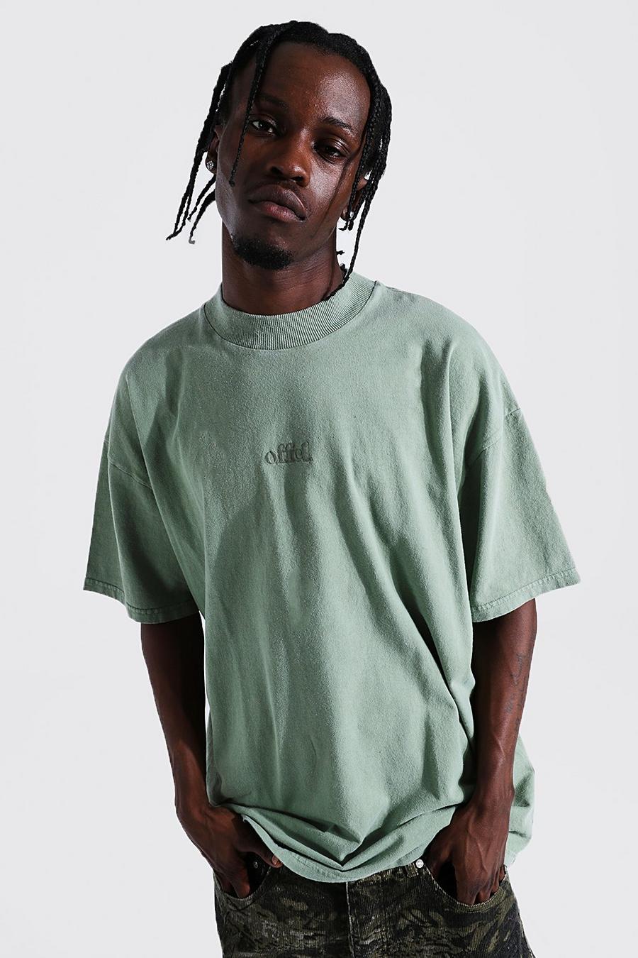 Sage Oversized Offcl Extended Neck Washed T-shirt image number 1