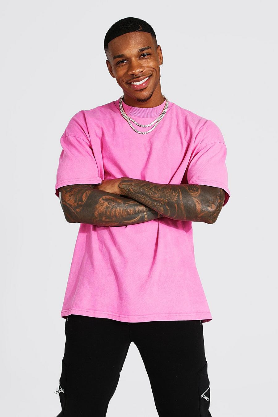 T-shirt oversize délavé, Pink image number 1