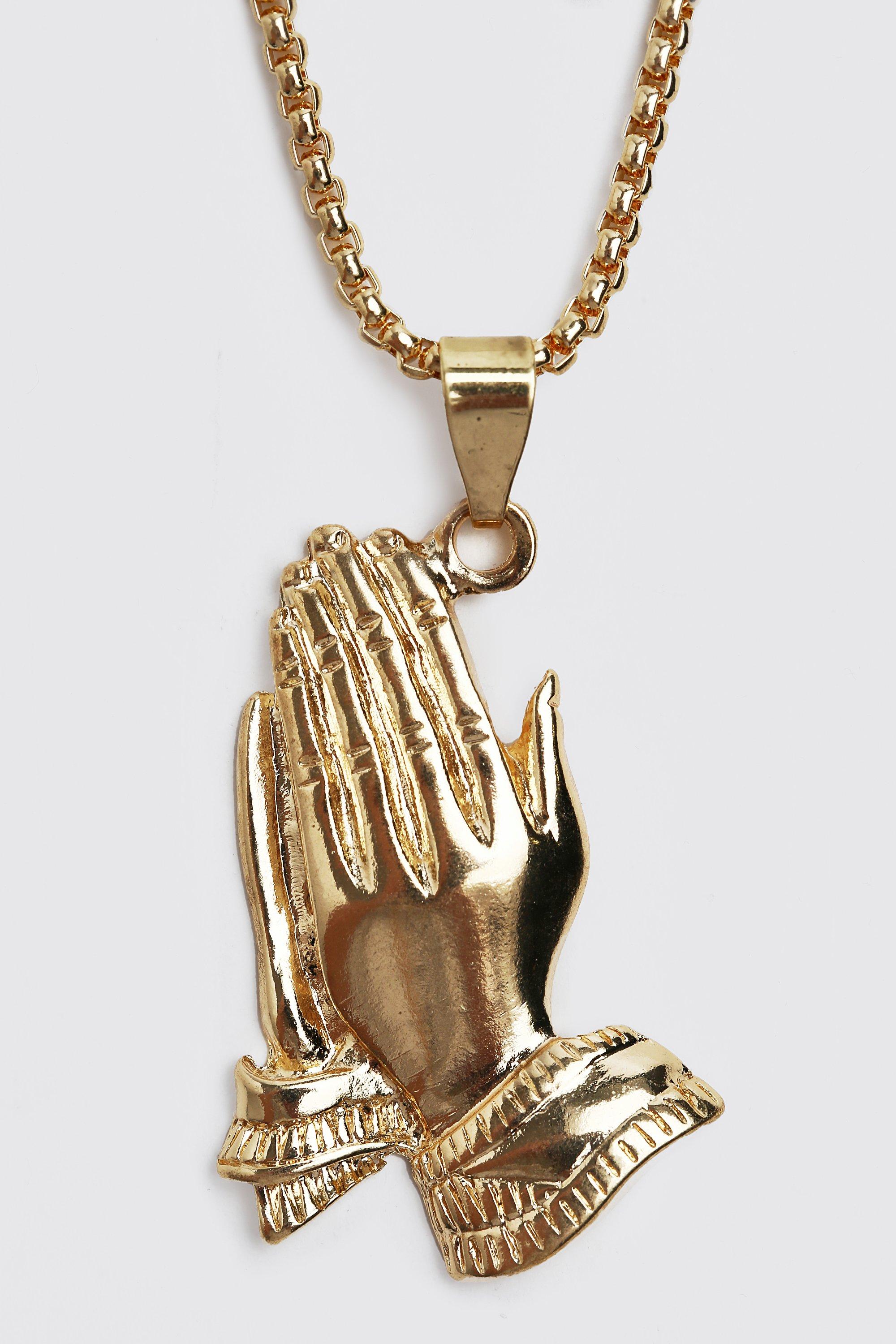 Gold Praying Hands Pendant