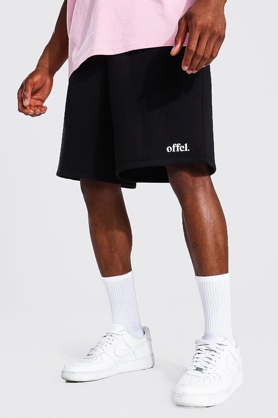 Black svart Offcl Jerseyshorts med ledig passform image number 1