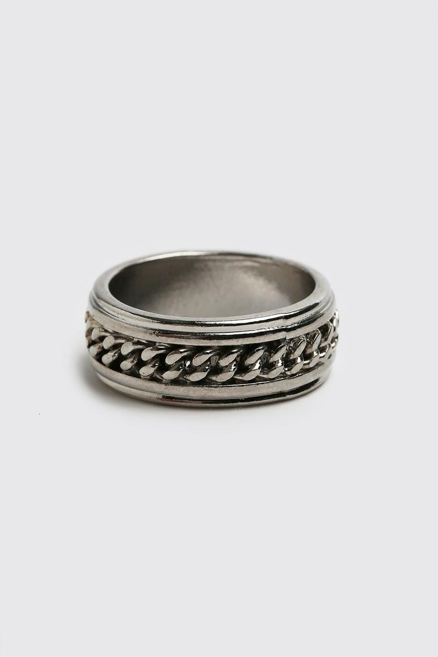 Silver Chain Detail Ring