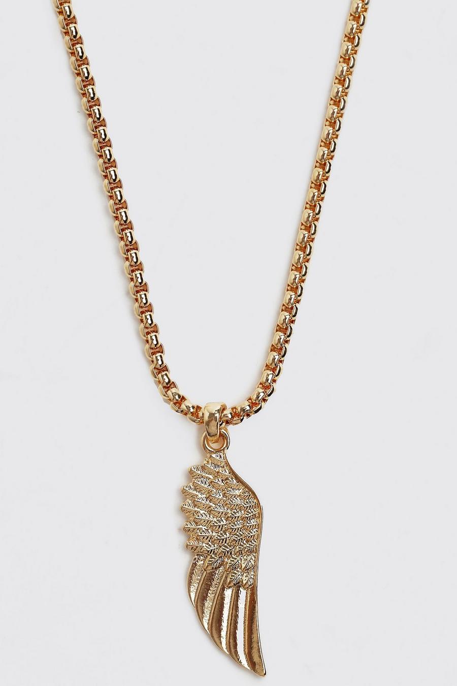 Gold metallic Wing Pendant Necklace