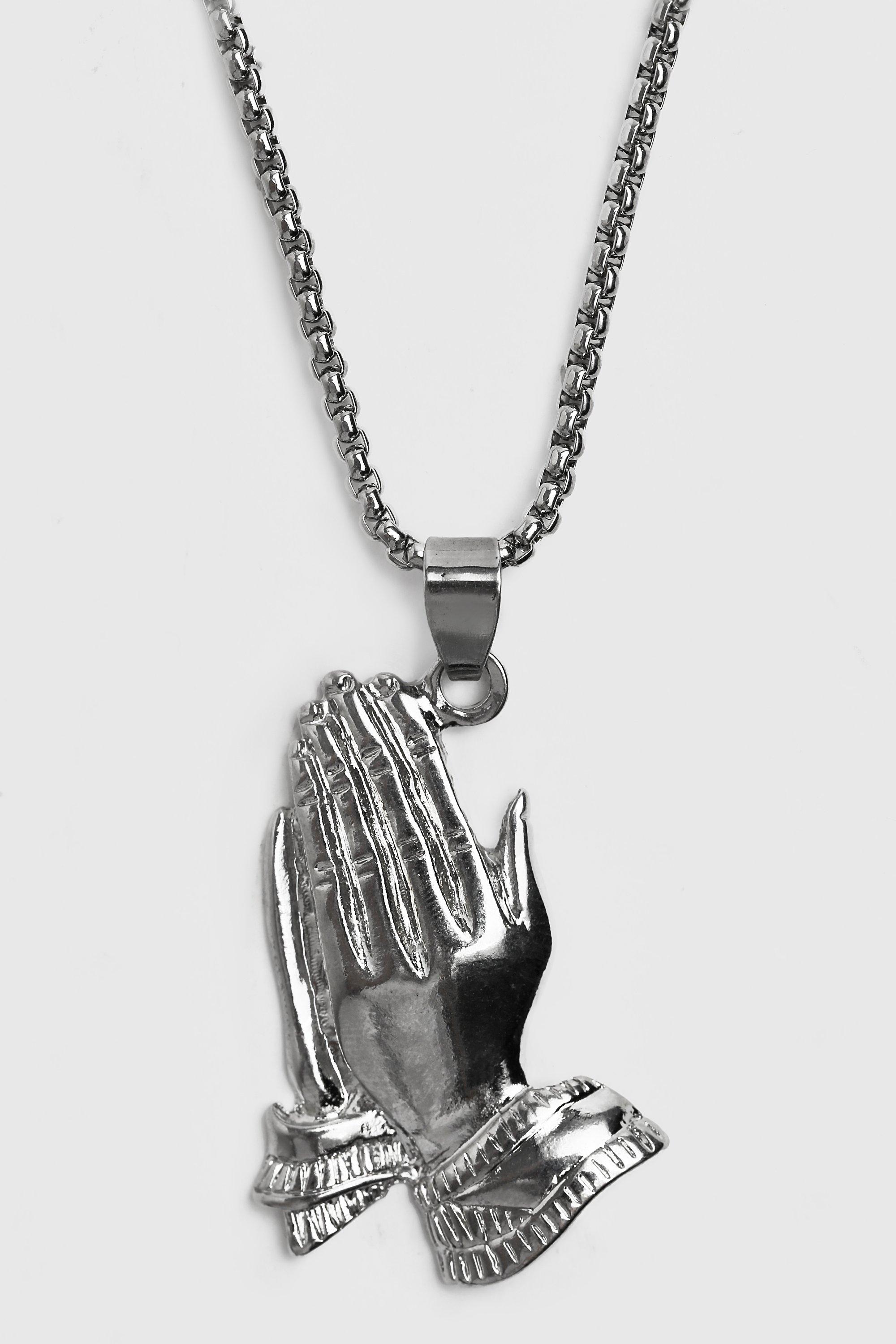 Mens praying clearance hands necklace