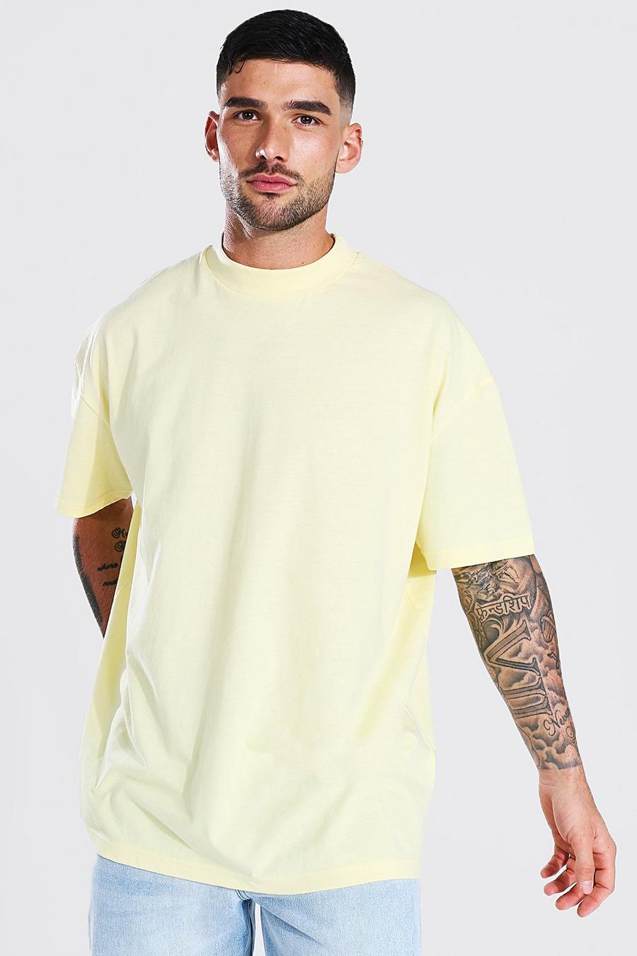 Yellow Oversized Extended Neck T-shirt image number 1