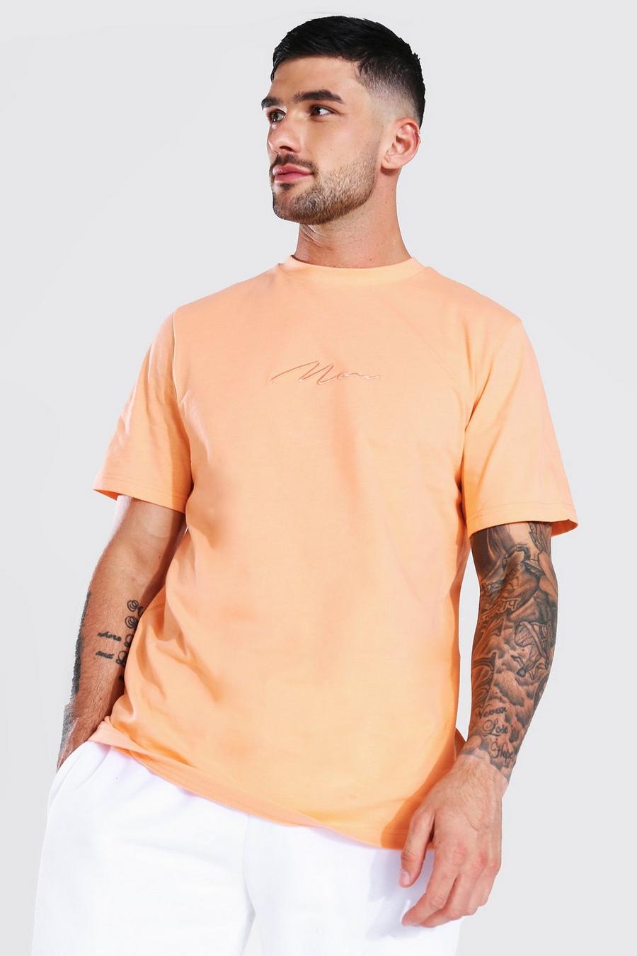 Camiseta MAN Signature con cuello de caja, Pale orange image number 1