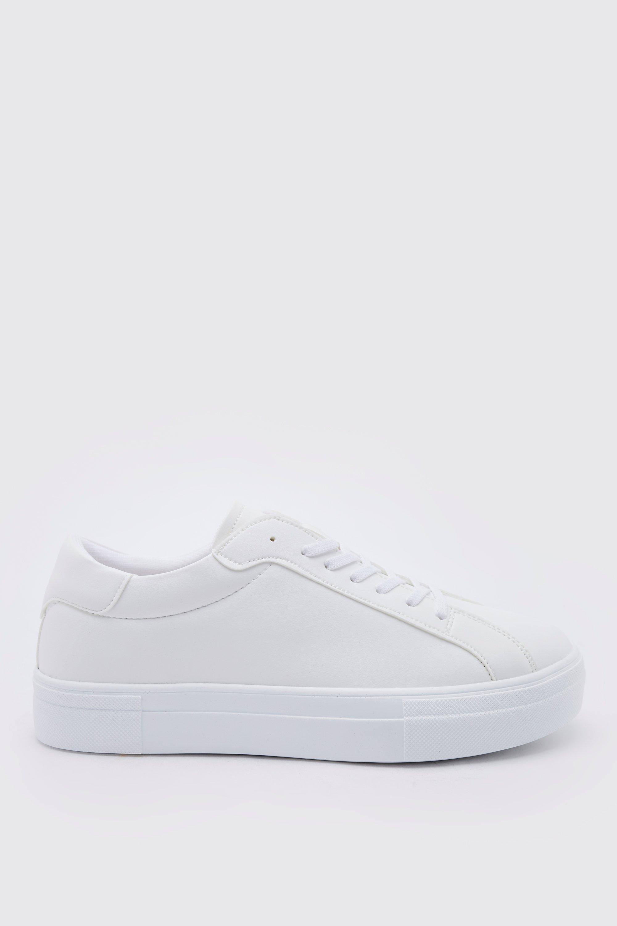 Smart white leather on sale trainers