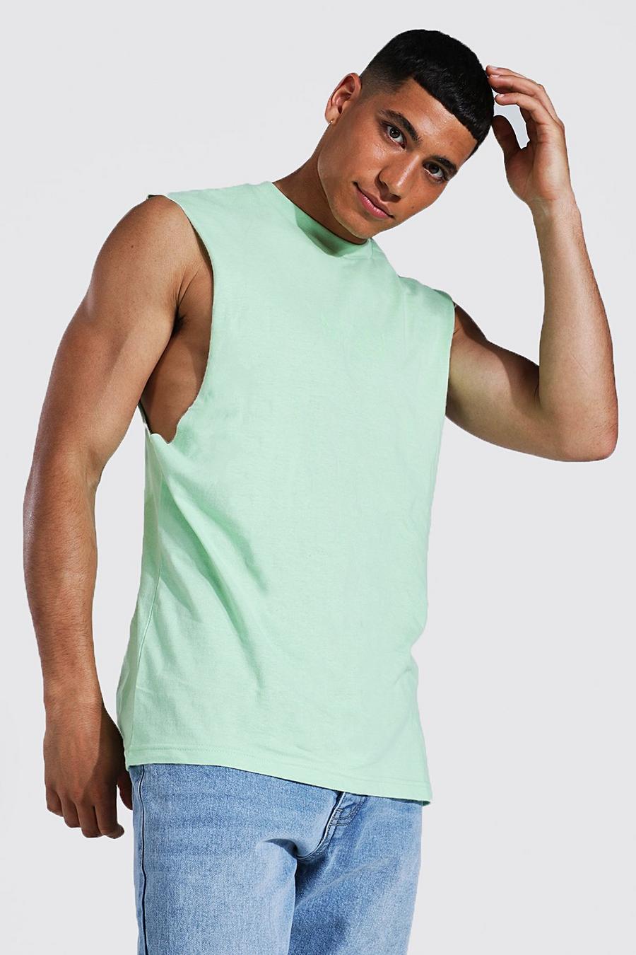 Camiseta sin mangas MAN Original con sisa ancha, Light green image number 1