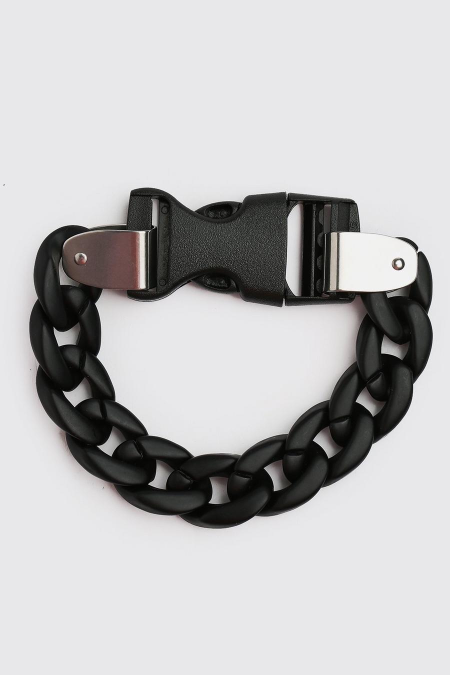 Black Chunky Bracelet With Buckle image number 1