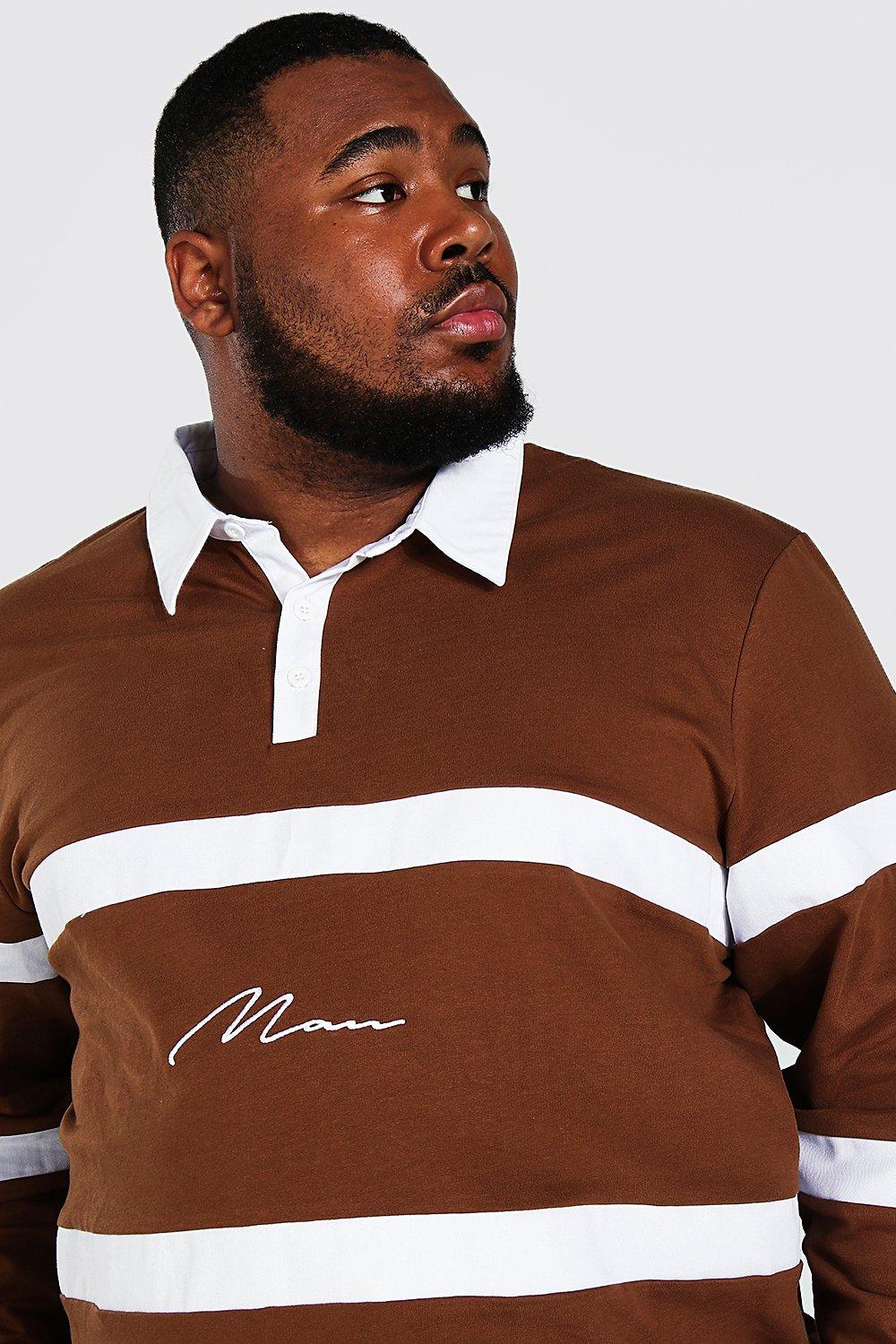 brown rugby polo