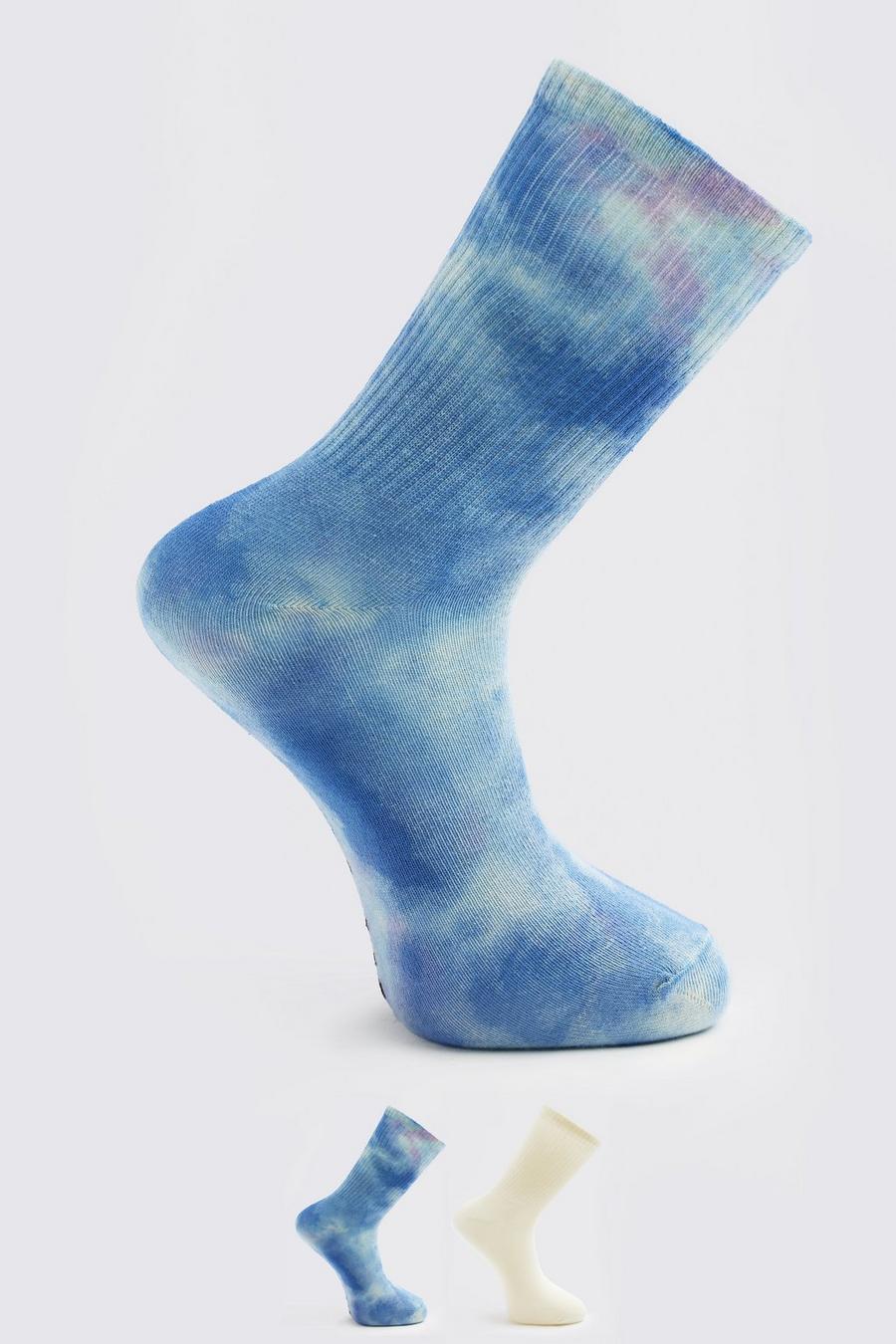 Confezione con 2 paia di calzini effetto tie-dye, Viola image number 1
