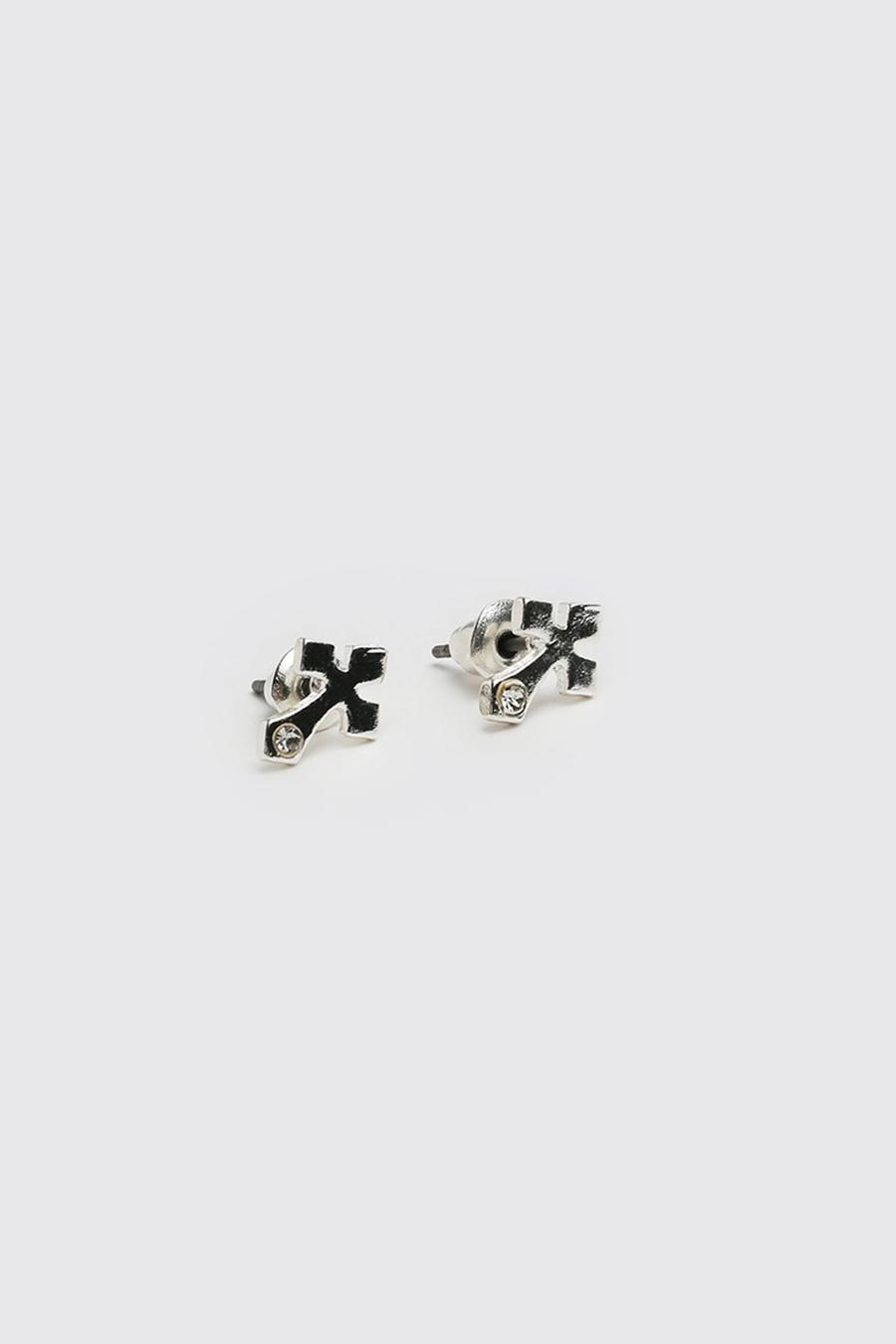 Silver 2 Pack Cross Earrings
