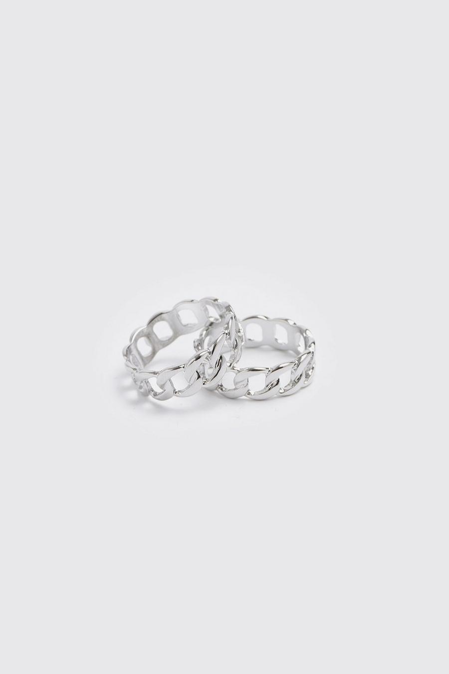 Pack de 2 anillos de cadena, Silver image number 1