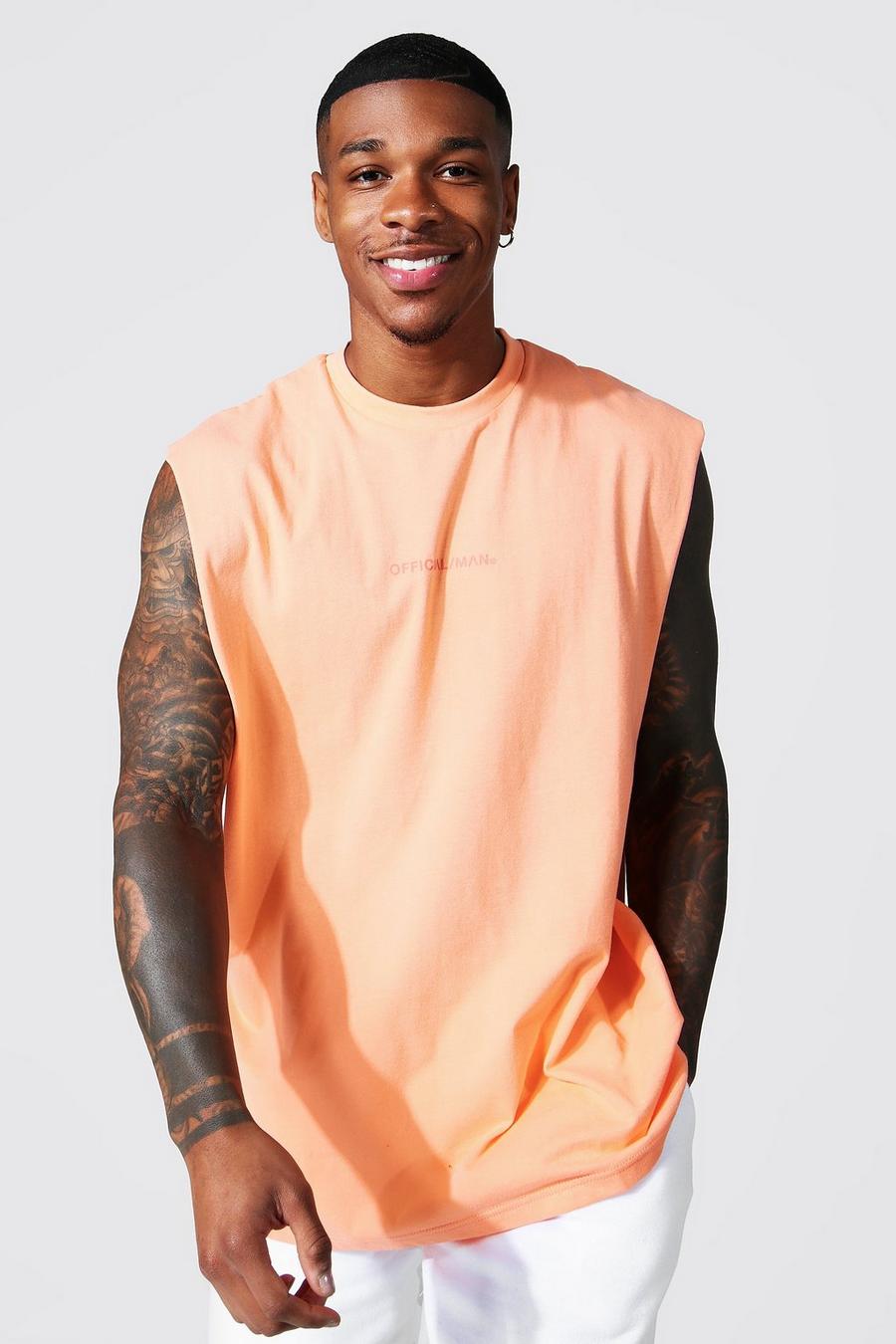 Camiseta sin mangas oversize con sisa ancha Official, Pale orange image number 1