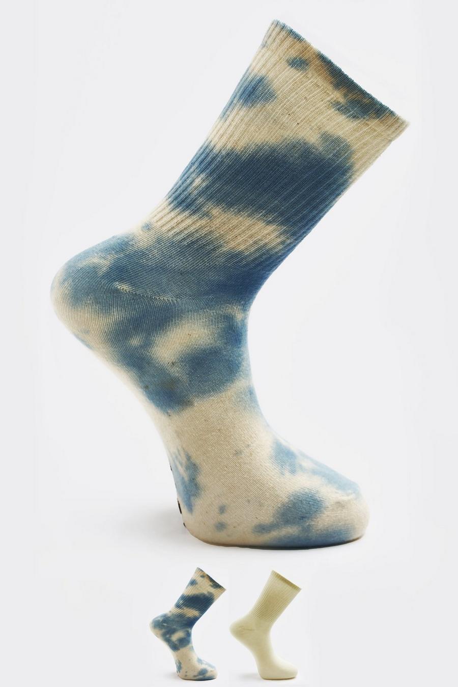 Blue 2 Pack Tie Dye Socks image number 1