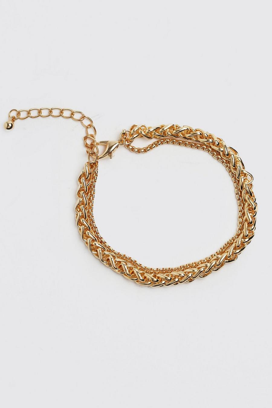Gold Chunky Layered Chain Bracelet image number 1