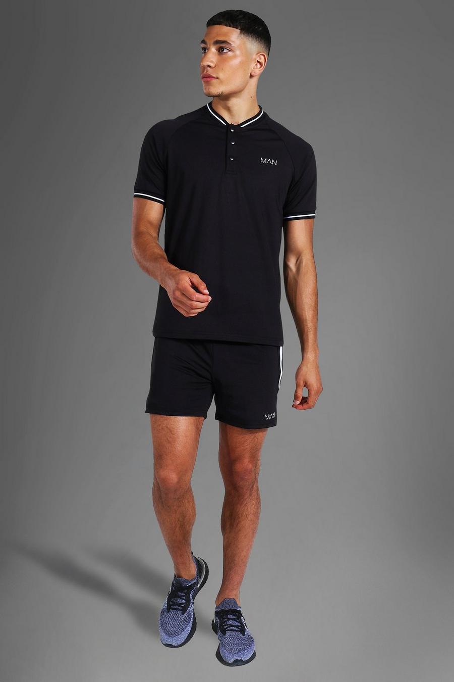 Black MAN Active Ribbat set med shorts image number 1
