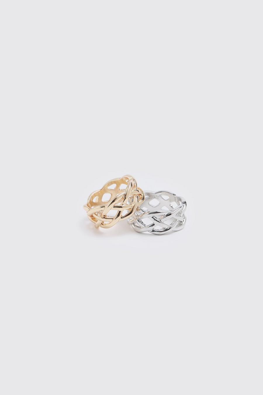 Multi 2 Pack Woven Chain Ring Set image number 1