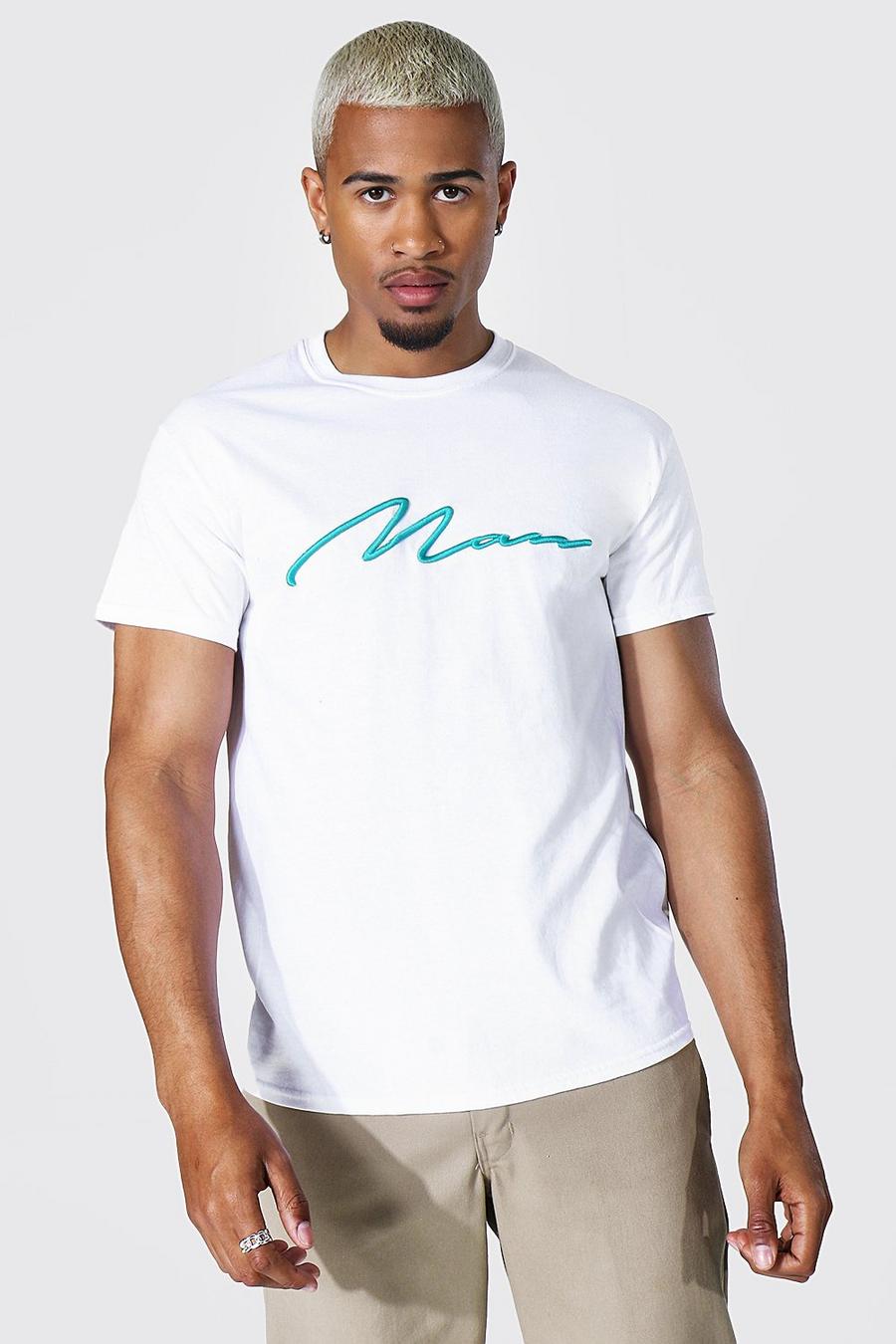 White Man Signature T-shirt med brodyr image number 1