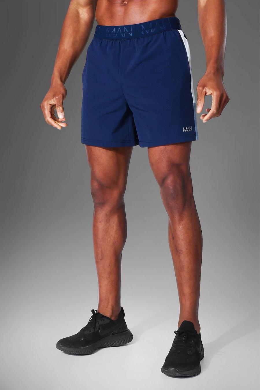 Navy Man Active Dunne Shorts Met Zijpaneel image number 1