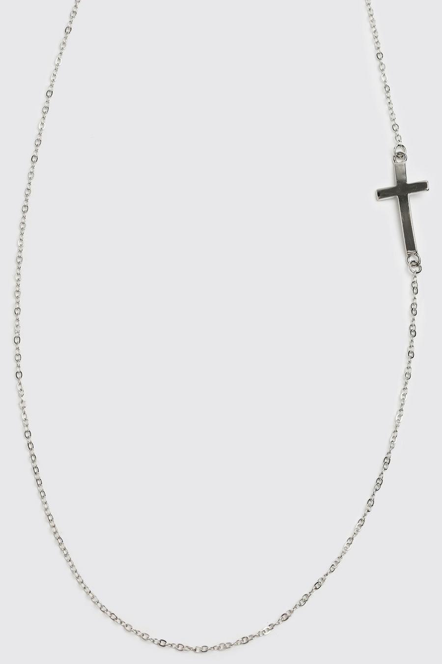Silver Sunglasses Chain With Cross image number 1