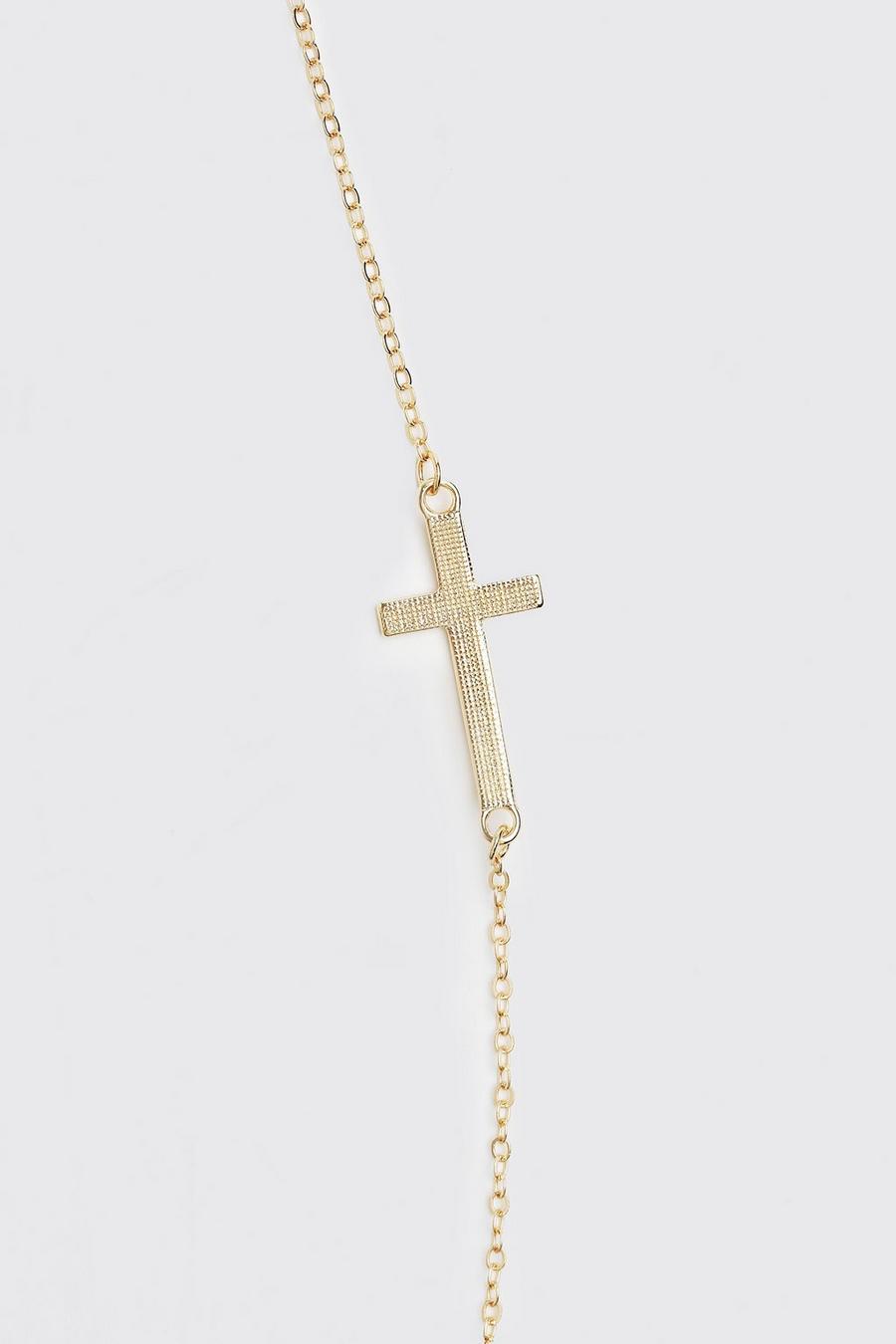 Gold Sunglasses Chain With Cross image number 1