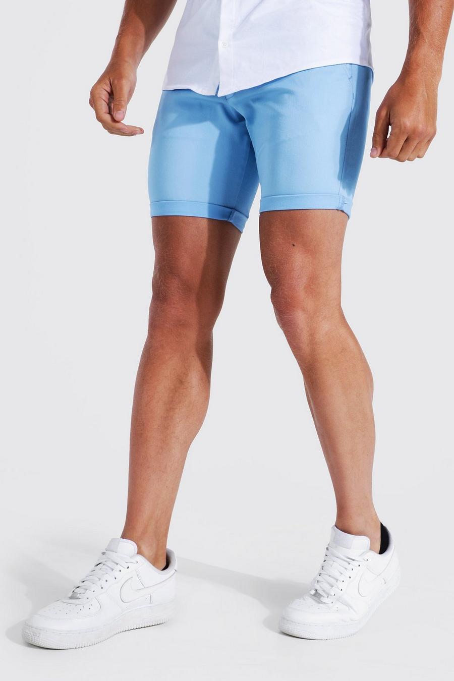 Pantaloncini chino taglio skinny fit, Azzurro pastello image number 1